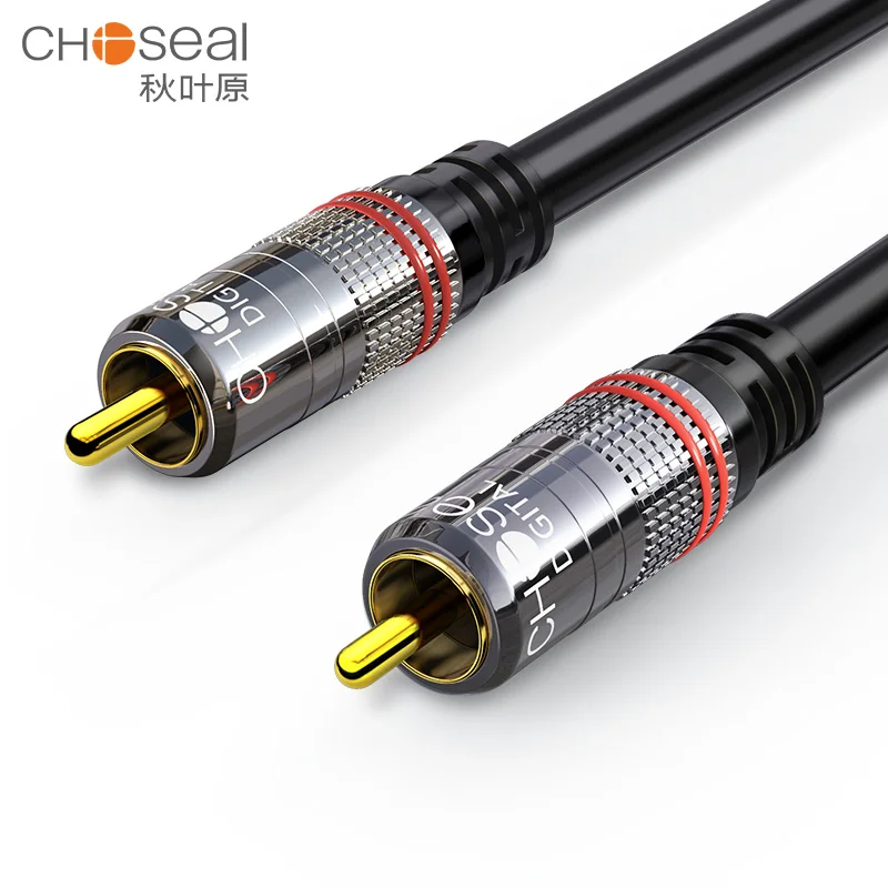 Kabel CHOSEAL RCA Subwoofer cyfrowy kabel koncentryczny Audio kabel RCA z męskiego na męskie SPDIF do wzmacniacz do kina domowego subwoofera