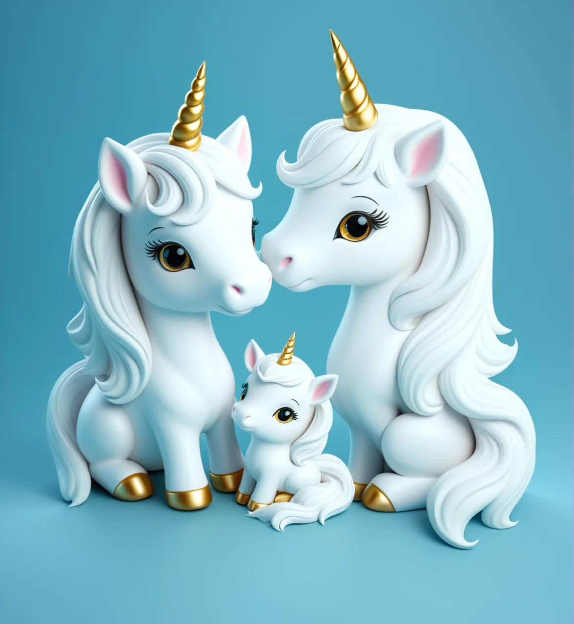 Unicorn Family Silicone Baking Mold Girly Chocolate Fondant Cake Decoration Mold