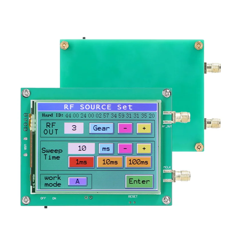 

T107C- MAX2870 23.5-6000MHz Signal Generator 0.5PPM Low Noise Signal Source Touchable Screen PC Software Control PLL VCO
