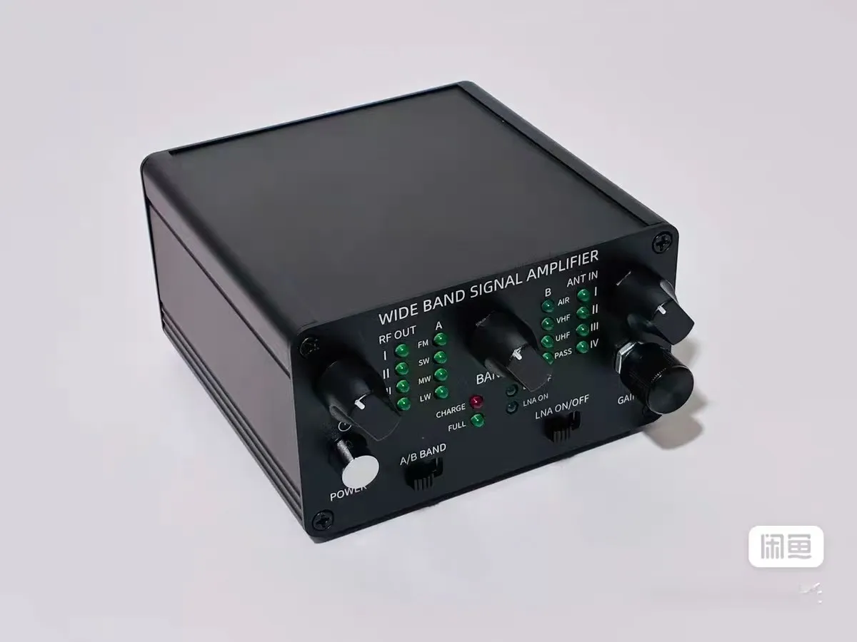Wideband Antenna Signal Amplifier 30kHz-650MHz 4-Ch Antenna Switch with Low-Noise Adjustable Gain 7-Band  Filters