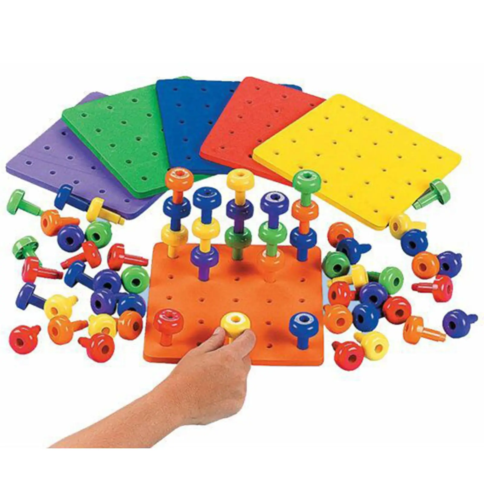 Hot Peg Board Set Montessori Toy 30 Pegs Educational Sensory ToyColor Sorting Dice Occupational Therapy Fine Motor Skills Toys