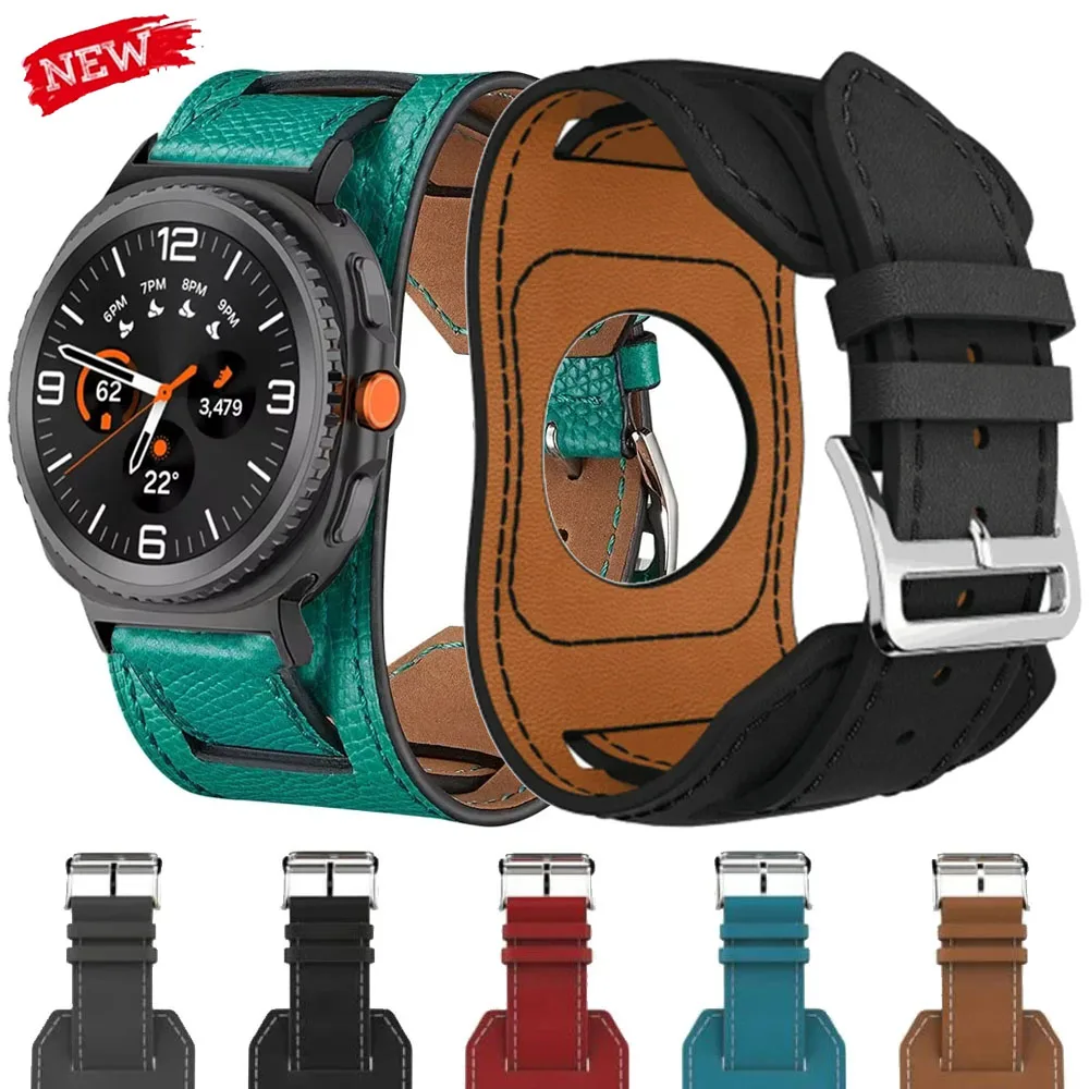 Premium-Lederarmband für Samsung Galaxy Watch Ultra 2025 47 mm Armbandgürtel für Galaxy Watch 8 40 mm 44 mm 8 Classic 46 mm Correa