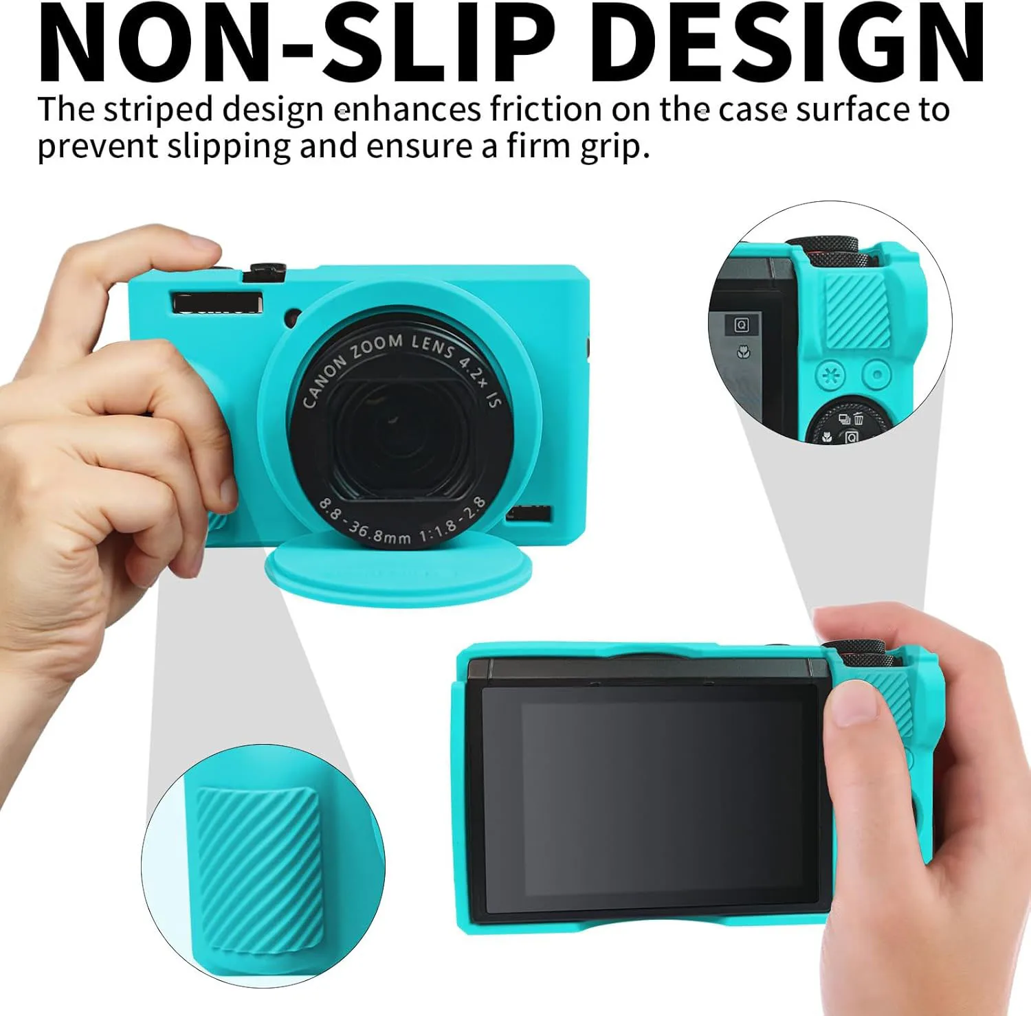 Etui na aparat Canon Powershot G7X Mark III, miękka silikonowa osłona ochronna na aparat Canon Powershot G7X Mark III DSLR — zdjęcie produktu 3