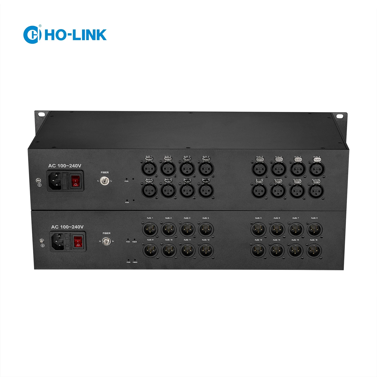 16 Channel Transmission XLR Audio to Fiber Extender Converter Balanced Audio Over Fiber Optical Transceiver