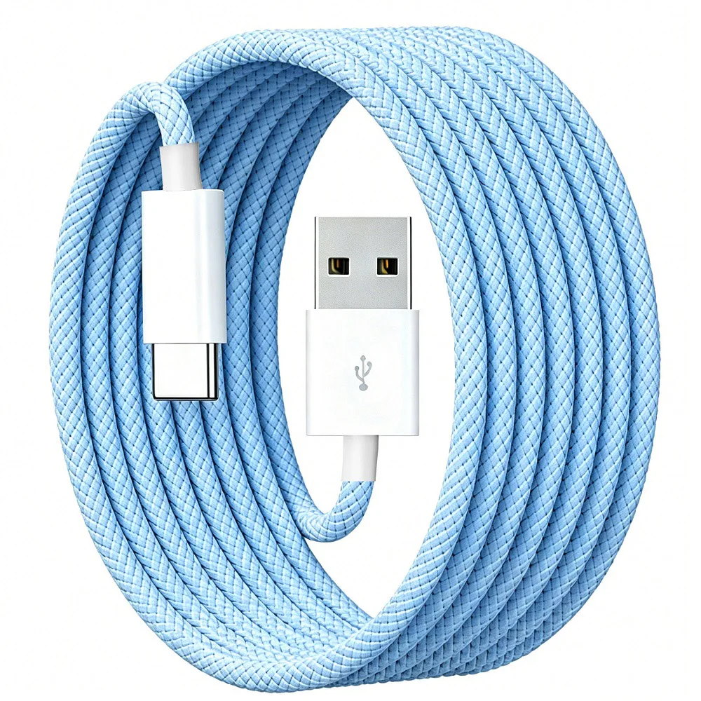 USB-Kabel 5A für iPhone 15, schnelles Laden, Huawei, Xiaomi, Samsung, Typ-C, Android, geflochtenes Kabel, Zubehör, 1 Stück/2 Stück/3 Stück/4 Stück/5 Stück