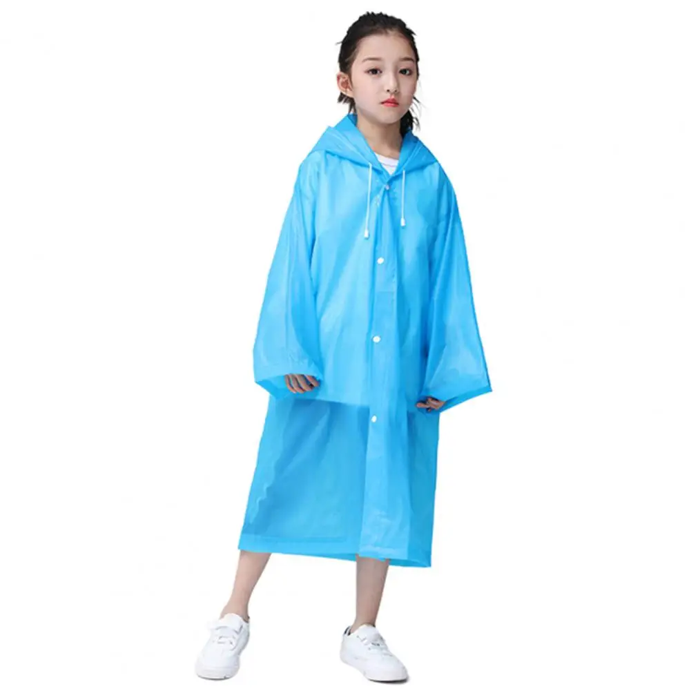 Children Raincoat Convenient Portable Drawstring Design Kids Rainwear Rainproof Long Kids Hooded Poncho Outdoor Supply 어린이 우비