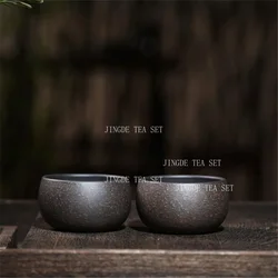 2 Pcs/set Authentic Yixing Purple Clay Teacup Handmade Meditation Cup Travel Tea Bowl Pu'er Master Tea Cup Chinese Tea Set 70ml