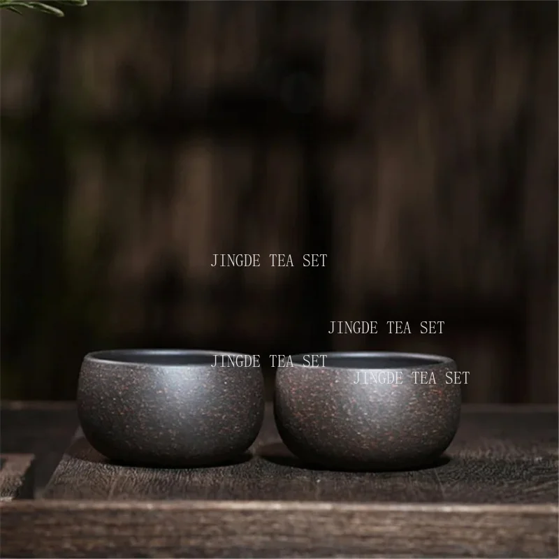 2 Pcs/set Authentic Yixing Purple Clay Teacup Handmade Meditation Cup Travel Tea Bowl Pu'er Master Tea Cup Chinese Tea Set 70ml