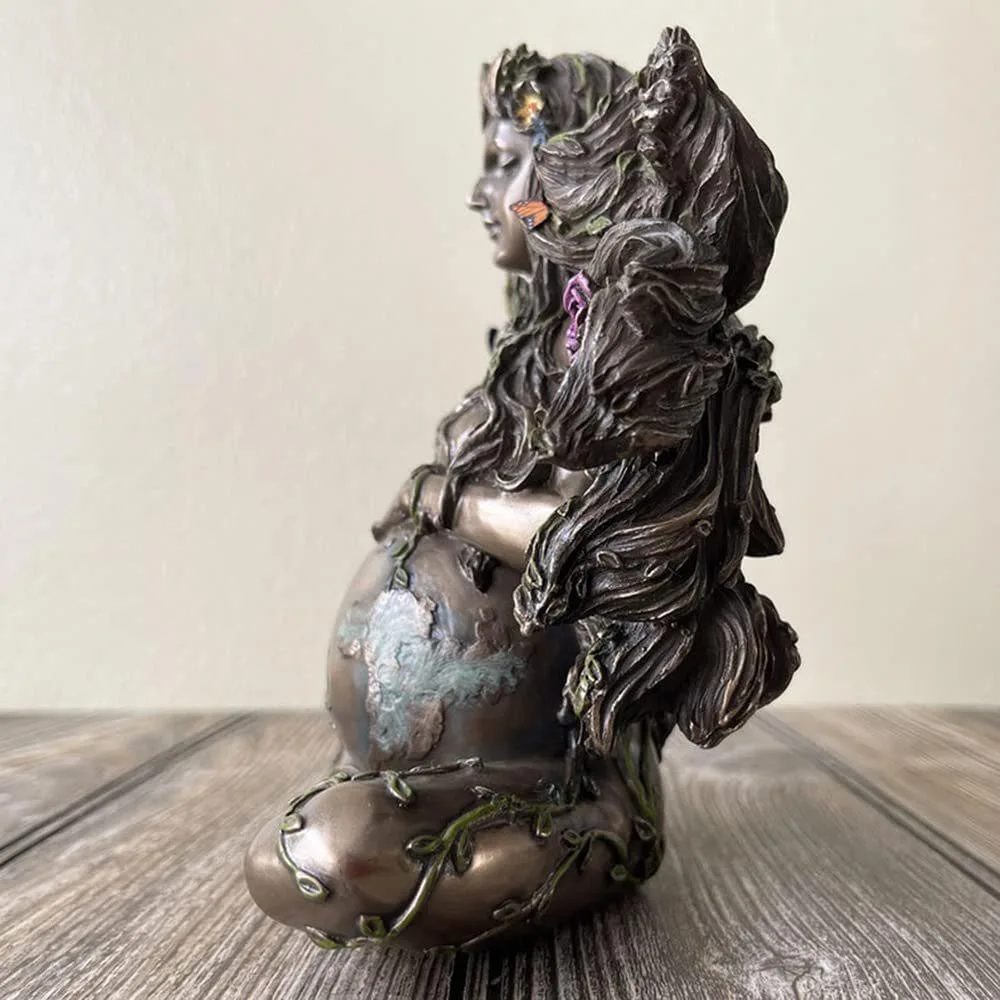 Estatua de la Madre Tierra, hada Gaia con mariposa, estatuilla decorativa de Buda, diosa, curación, Chakra, meditación, novedad de 2023