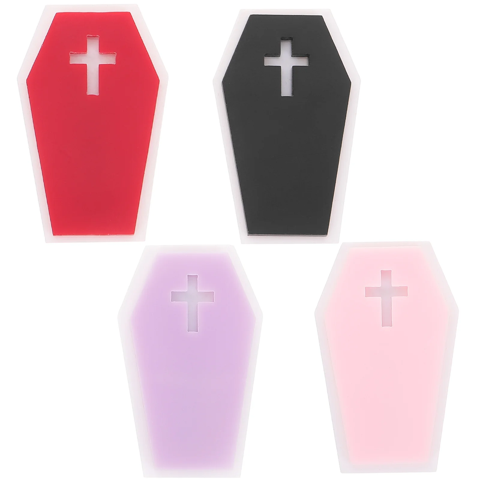 

4 pcs Gothic Coffin Shape Clips Halloween Party Costume Accessories Women Girls Decorative Small Hair Clips For Thin Hair