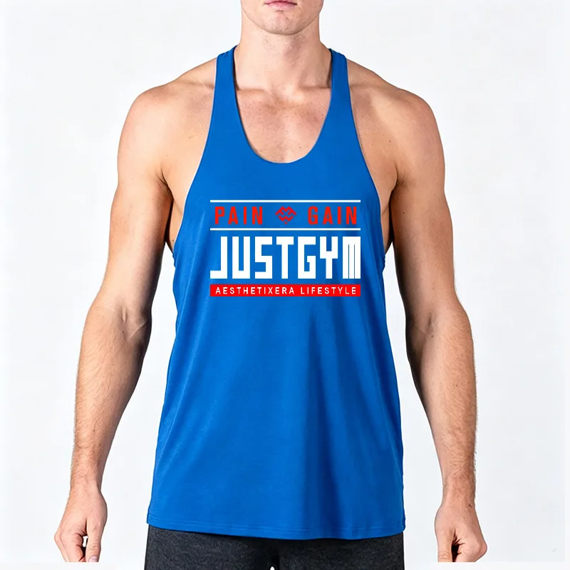 Mens Running Gym Vests Cottons Tanks Tops Workouts Muscle Fitness Sleeveless Summer Breathable Sportswear Quick Dry Training Tee