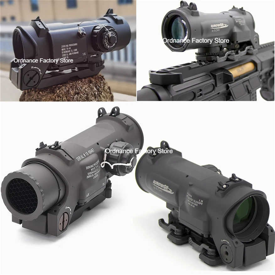 Tactical DR 1x-4x Wide Angle Fixed Dual Purpose Rifle Scope Red illuminated Reticle With Full Marking For Rifle Hunting Shooting