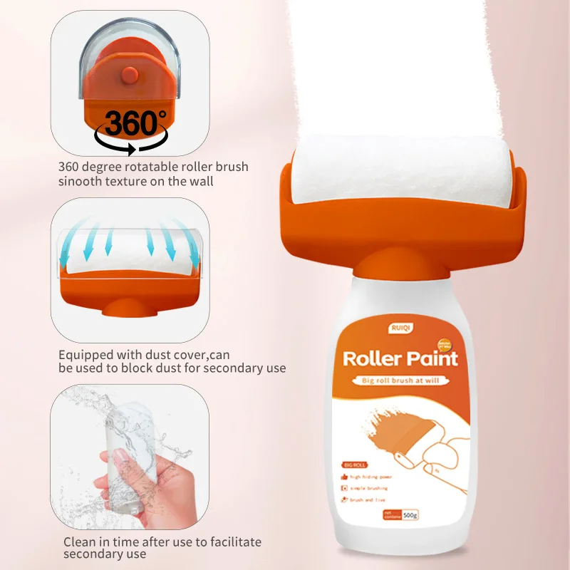 فرشاة رقعة الحائط الدوارة الصغيرة 2 في 1 فرشاة رقعة الحائط المحمولة بتصميم متكامل أداة إصلاح الحائط لغرفة الألعاب وغرفة النوم