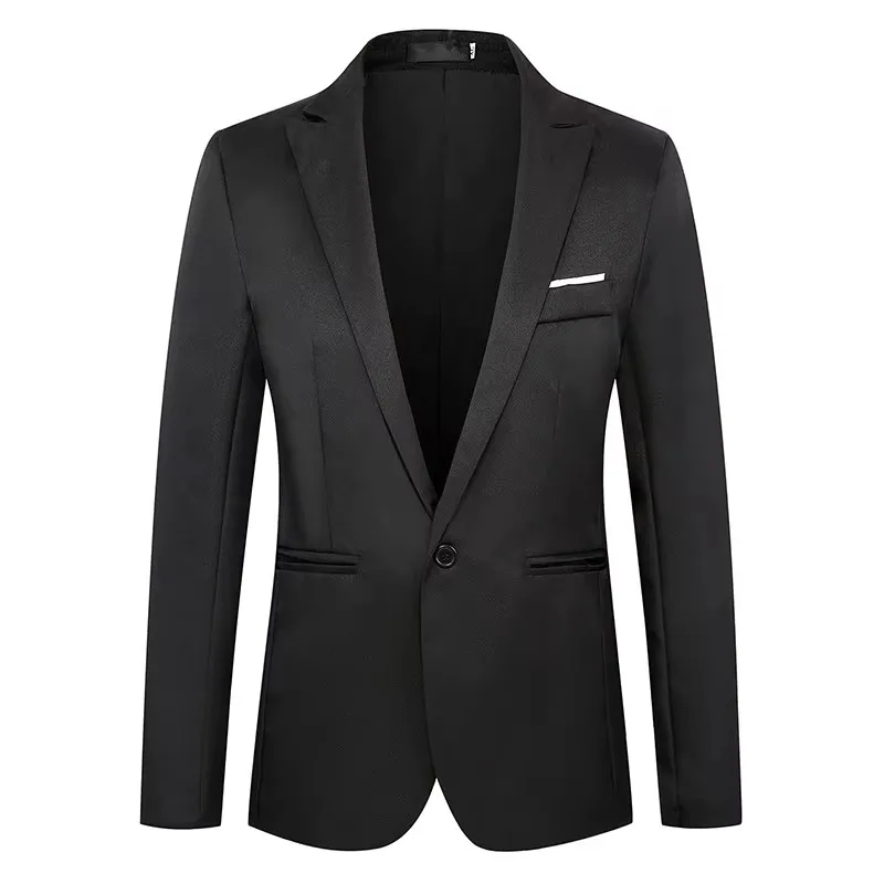 New Arrival Luxury Men Blazer Fashion Brand Suit Slim Fit Suit Blazers Male Jacket Business Casual Solid Color Long Sleeve