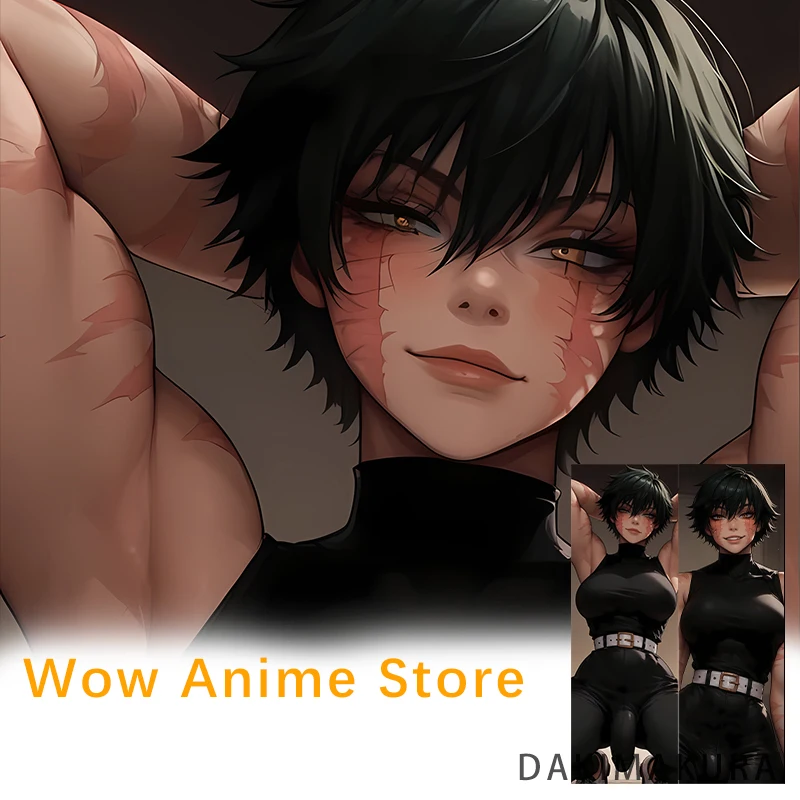 Funda de almohada Dakimakura Anime Futa Maki Zenin con estampado de doble cara, funda de almohada corporal de tamaño real