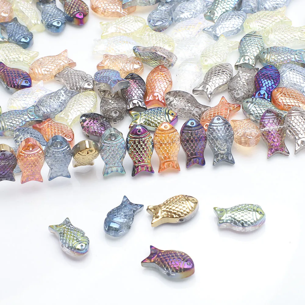 Petit poisson rouge PmotGlass Crystal Spacer At Beads, DIY Jewelry, Executive Necklace, Handmade Accessrespiration, 8x15mm, 30Pcs, Lot