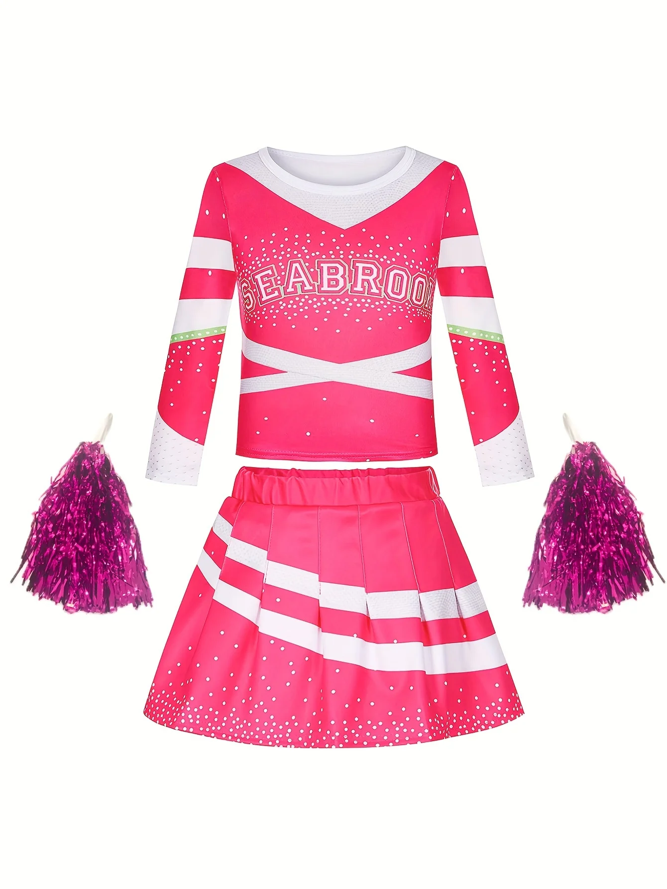 

Cheerleading set, short skirt, polka dot line print, sweet and cute cheerleading set, girls' party outfit