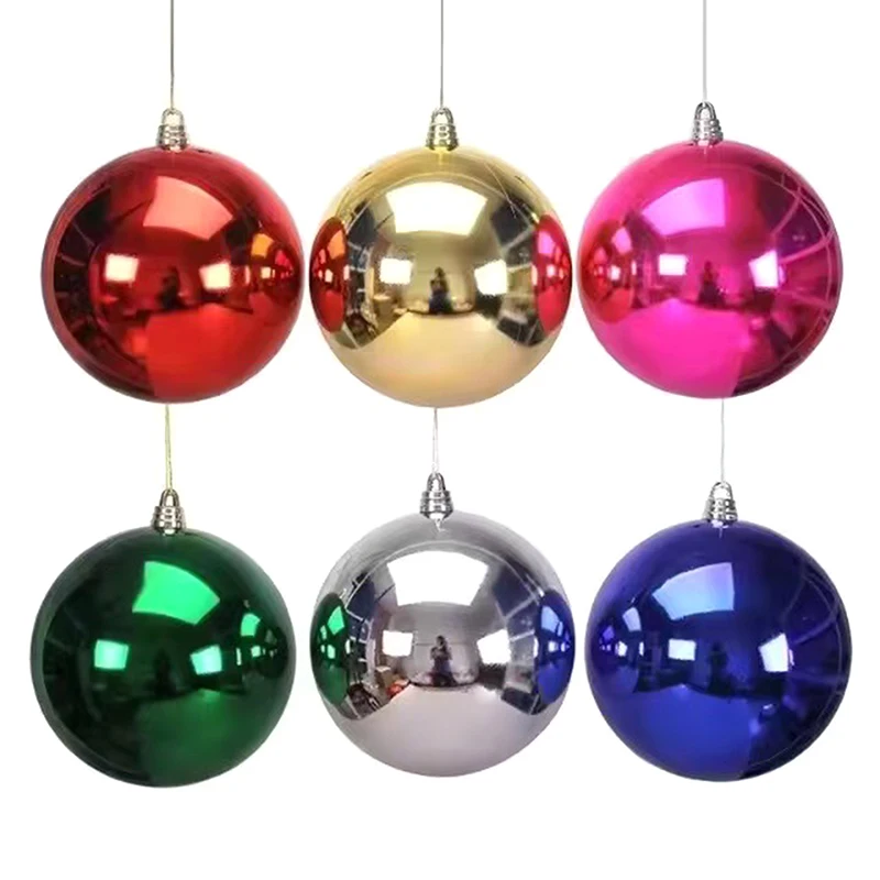 1 Stück 12/15/20 cm glänzende Weihnachtskugel – hängende Baumschmuck-Dekoration für Zuhause, Bar, Party, Hochzeit, Weihnachten, Urlaubsdekoration