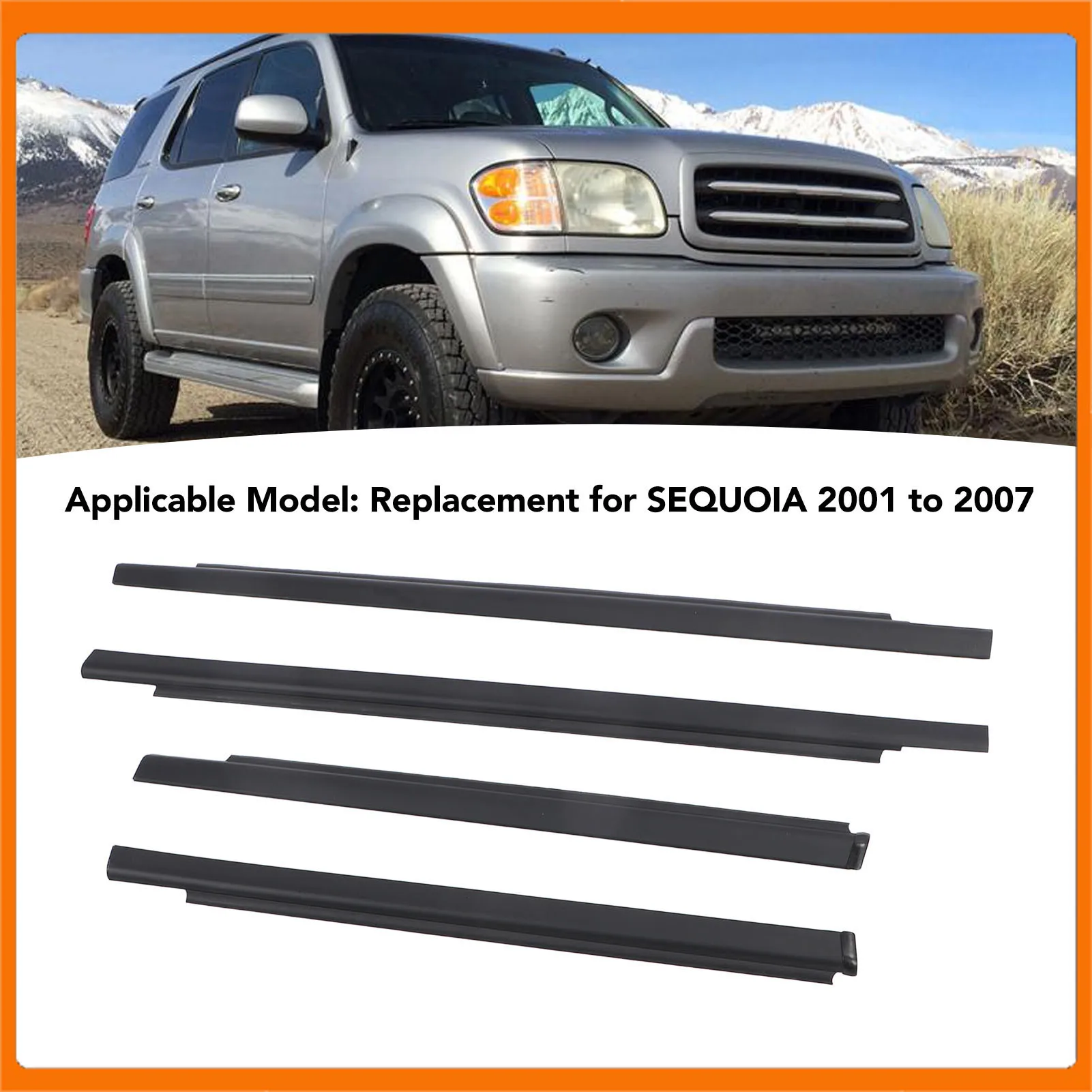 

Car Door Window Moulding Trim Weatherstrip Noise Reduction Waterproof Dustproof 75710 0C010 for 2001 to 2007 757400C010