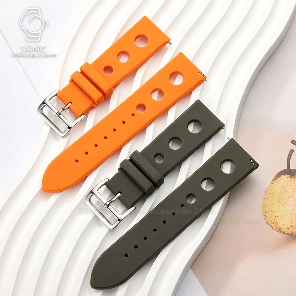 18/20/22mm Perforiertes Silikon-Uhrenarmband Universelles Sport-Uhrenarmband für Männer und Frauen Schnellverschluss-Armbänder für Seiko Weicher Handgelenkgurt – Detail 16