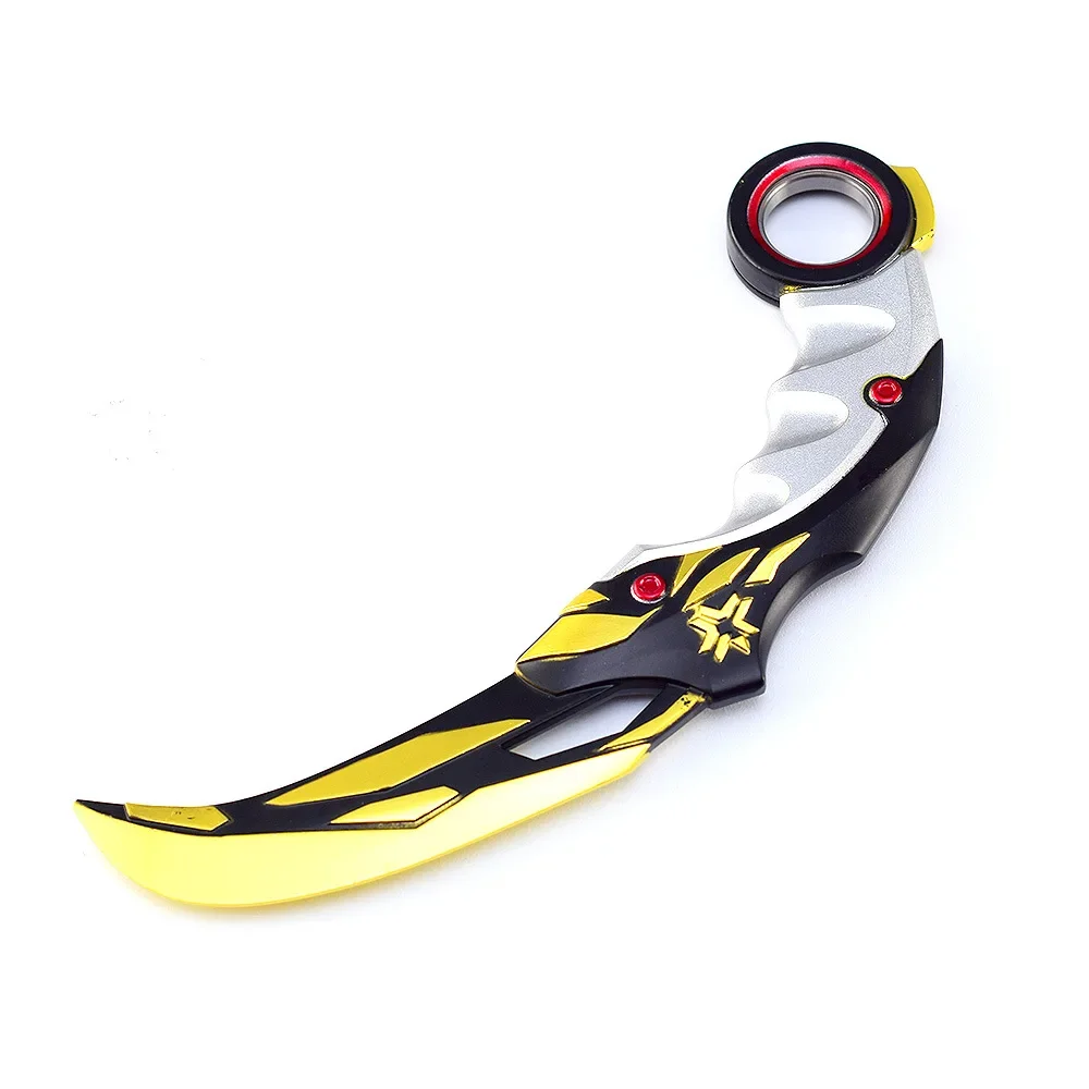 17cm faca de garra rotativa valorant jogo periferia campeões 2021 karambit arma artesanal de metal completo treinamento ao ar livre espada menino brinquedo