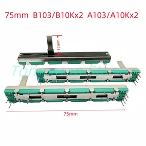 Chất chiết áp trượt trực tràng, điện trở thay đổi, A103, B103, 10K, ohm, 75mm, fader kênh đôi, 5 mảnh 10 Fader trượt bán hàng chính - 5