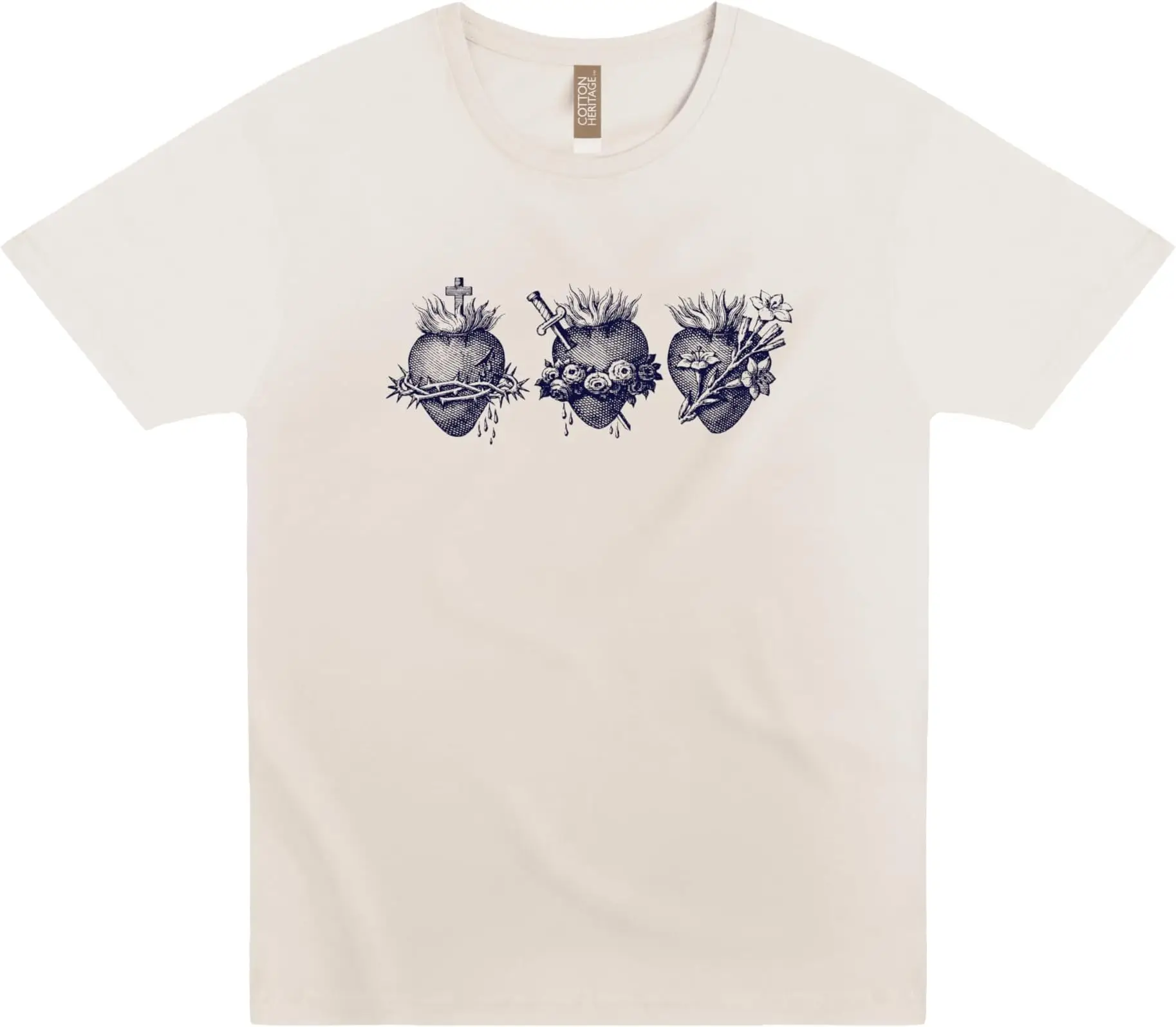 Camiseta unisex con 3 corazones de la Sagrada Familia  Tees Cotton Luxury brand vintage oversized