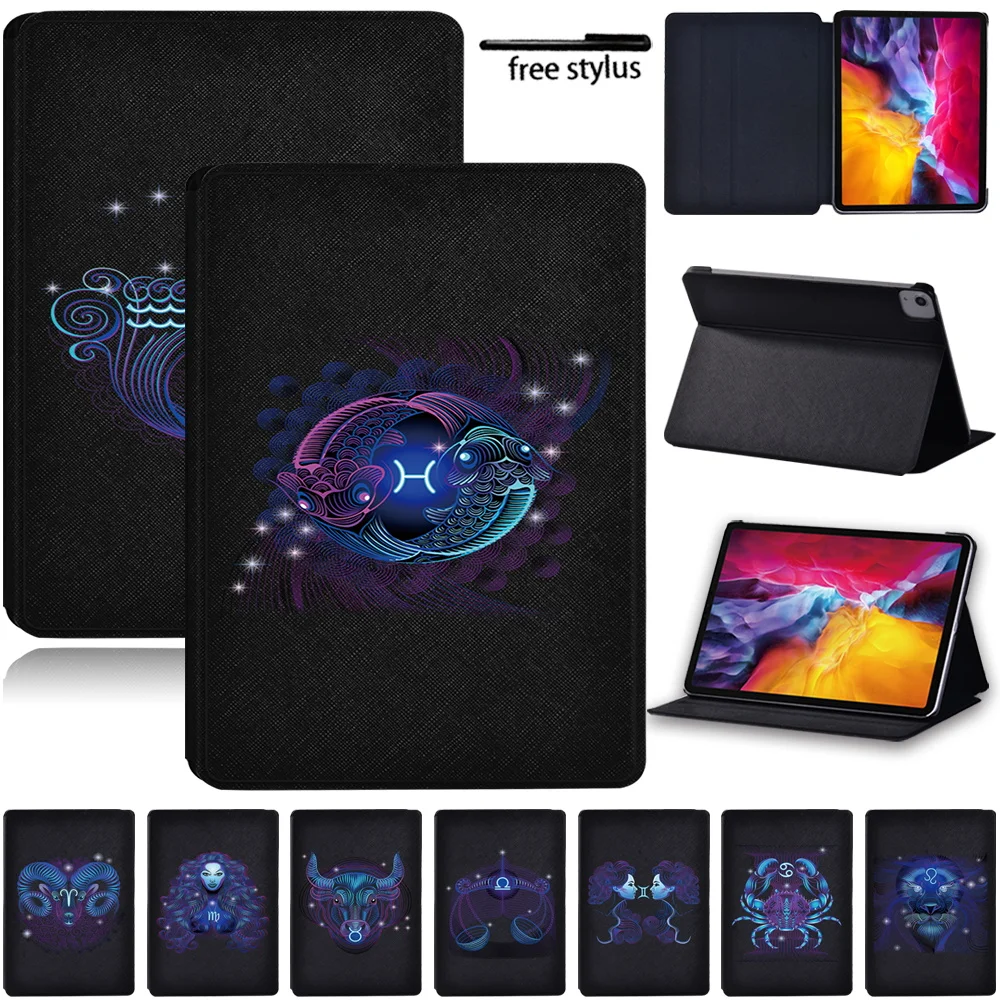 Tablet Case for Apple IPad Air 4 2020 10.9 Inch Zodiac Series Protective Case Shockproof Leather Stand Flip Tablet Cover Case