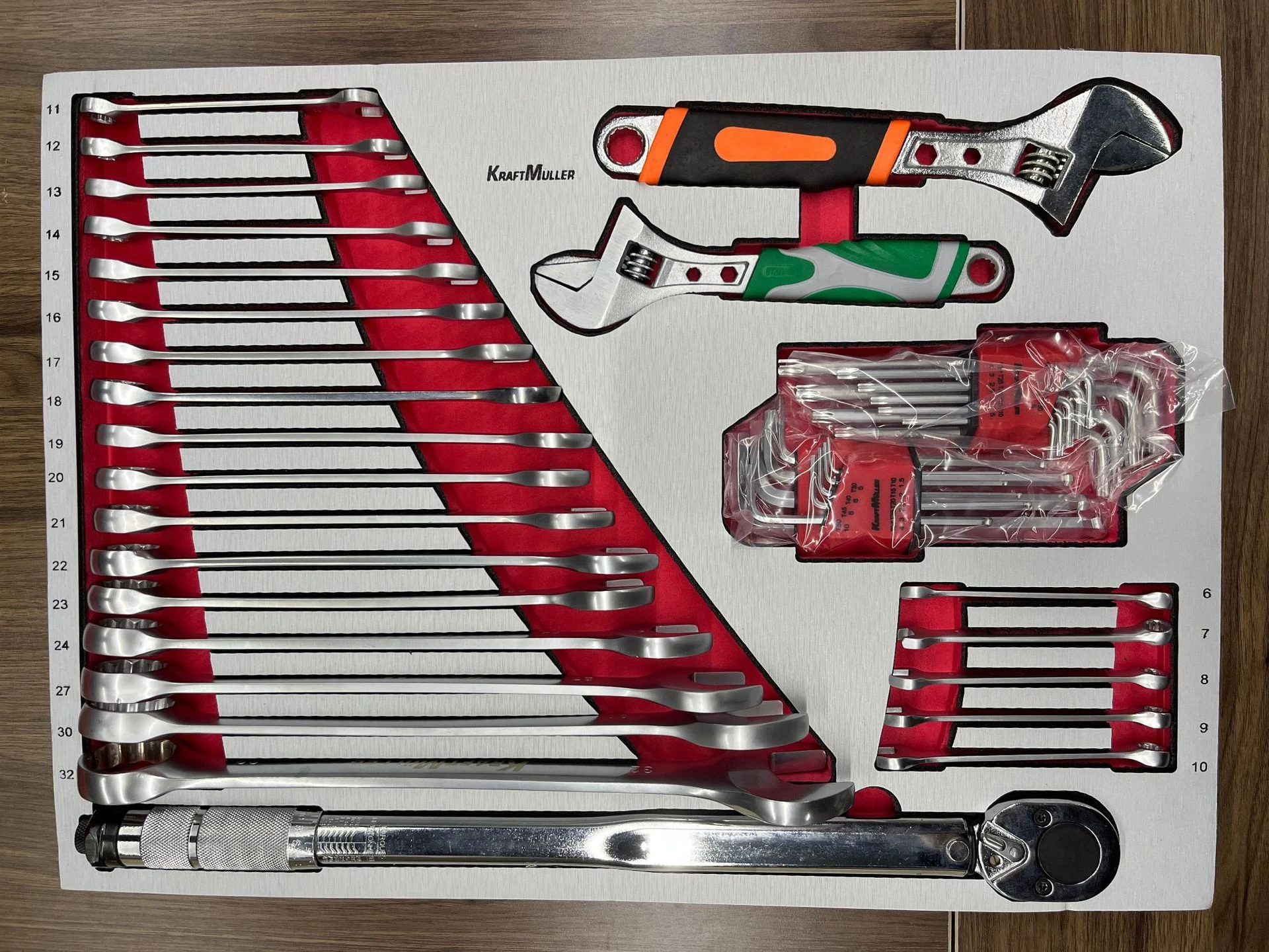 Multi-functional 296Pcs EVA Foam Combined Tool Kit Brushed Metal Finish for Garage Automobile Repair & Factory Workshop