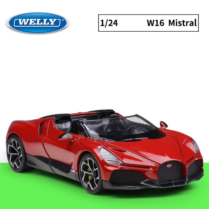 

WELLY 1:24 W16 Mistral супер спортивный автомобиль моделирование литье под давлением сплав модель автомобиля игрушка коллекция хобби подарок