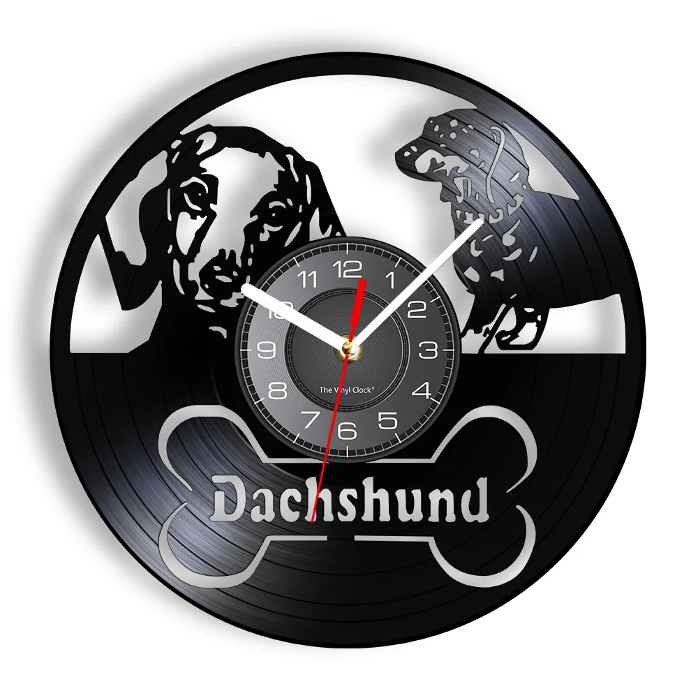 

Dachshund Dog Wall Clock Retro Wiener Dog Vinyl Record Wall Clock Sausage Dog Puppy Home Decoration Modern Wall Watch Dog Breeds