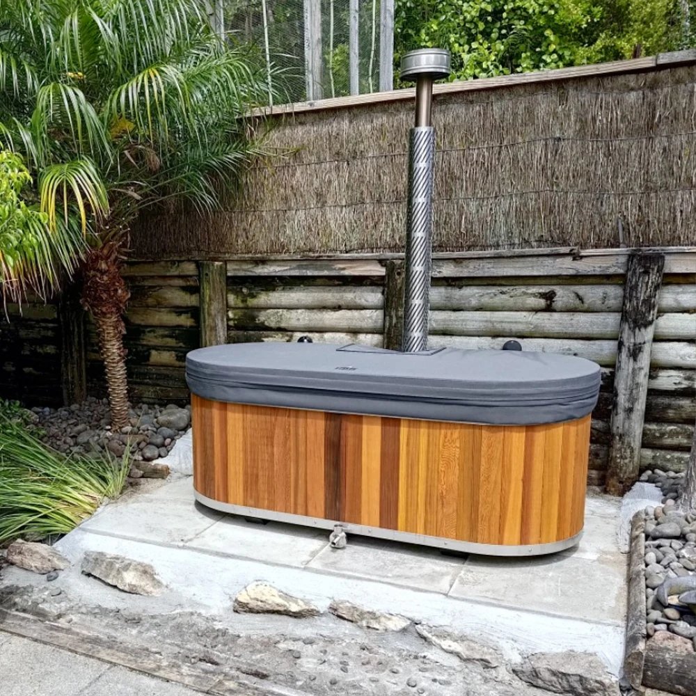 

2-4 Person Wood Fired Red Cedar Wooden Outdoor Hot Tub Spa Wood Fired Barrel Kit Set