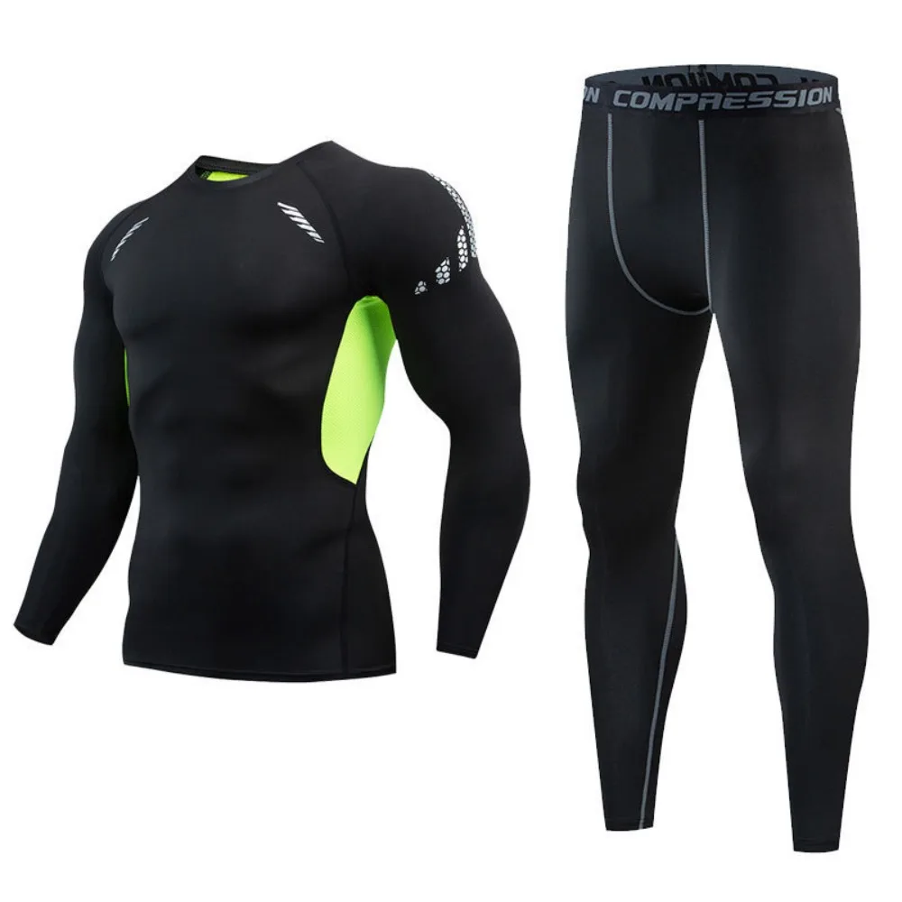 

Plush Sports Tights Breathable Dry Suit Fitness Warm Bottoming Clothes Men's Running Suit Trousers Basketball Long Sleeve