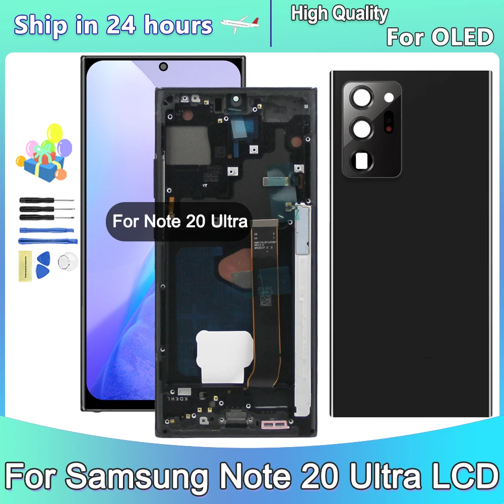 Tela OLED Note 20 Ultra de 6,67 polegadas para Samsung Galaxy Note20 Ultra N985F N986B Display LCD Tela de toque de montagem digital