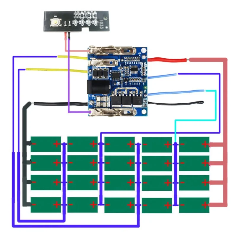 20X18650 علبة بطارية ليثيوم أيون BMS شحن حماية لوحة دوائر كهربائية PCB Lomvum Zhipu Hongsong Jingmi لبطارية ليثيوم ماكيتا