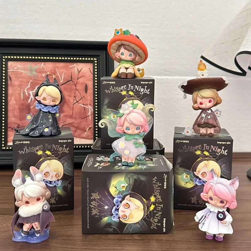 

Серия Impopo Whisper in Night, слепая коробка, милая аниме-фигурка, сумка-сюрприз, загадочная коробка, украшение для рабочего стола, игрушки из ПВХ, подарок, новинка