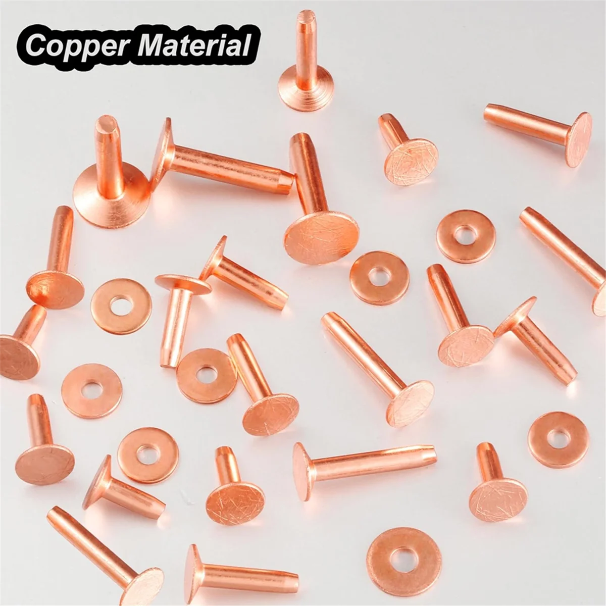 50 Sets Copper Rivets Various Leather Rivet Kits for Repairing & Decorating Belts Handbags Wallets Collars Clothing