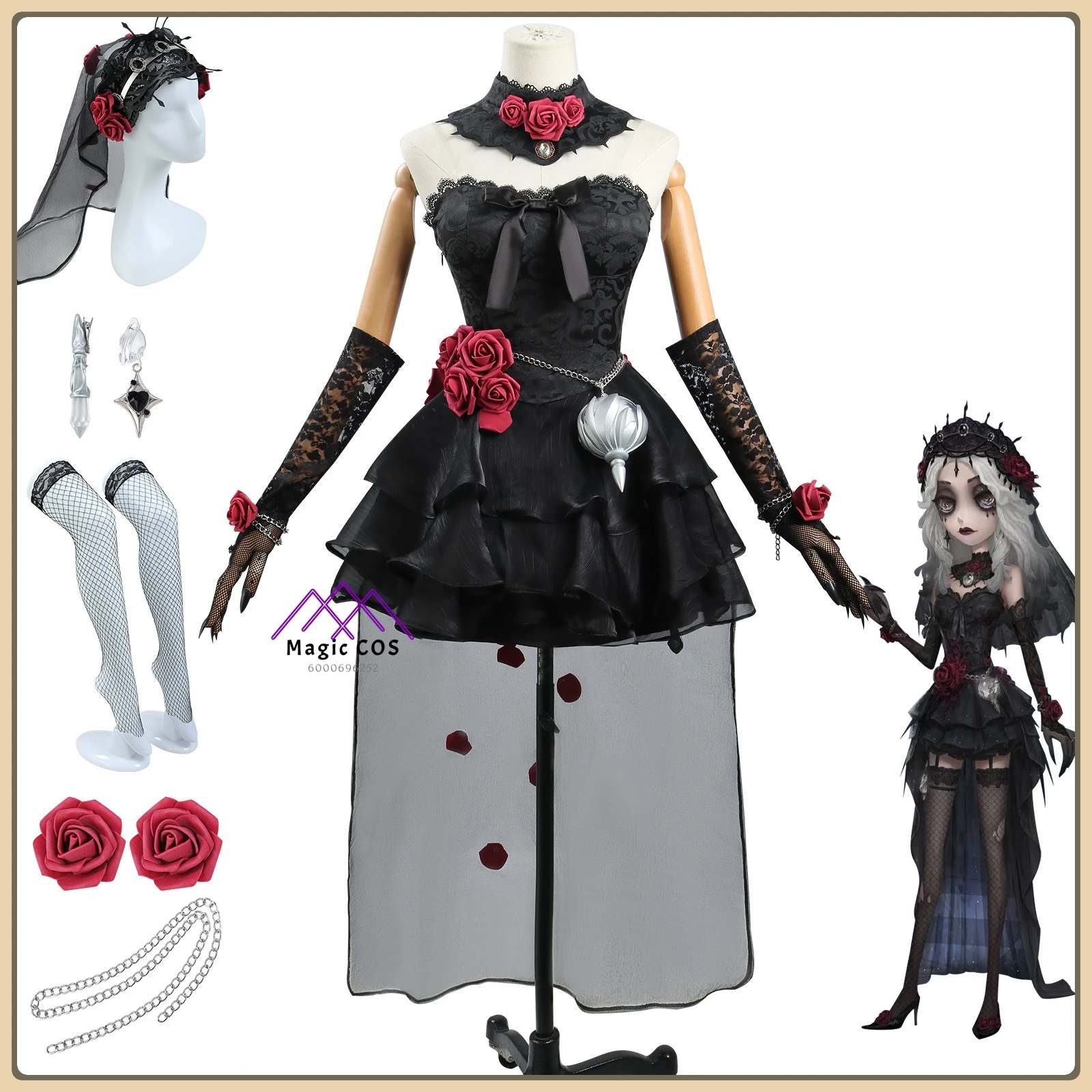 

Identity V Patient Edgar Valden Cosplay Costume "Star Psychologist" Satin Pants Set Full Set Anime Outfit for Men Role Playing