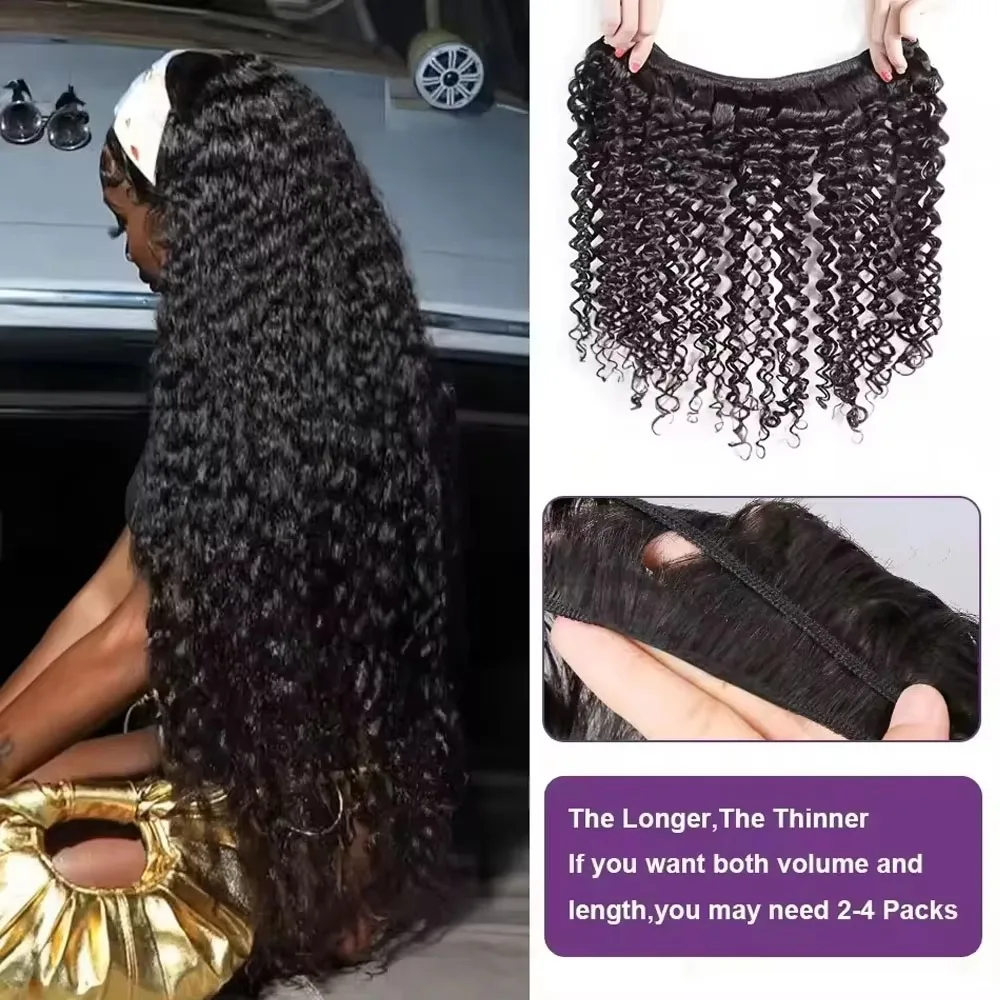 Raw Human Hair Bundles Deep Wave Brazilian 1 3 4 Bundle 28 30 32 Inch Virgin Curly Hair Extension For Women Sew In Quick Weave Bundle