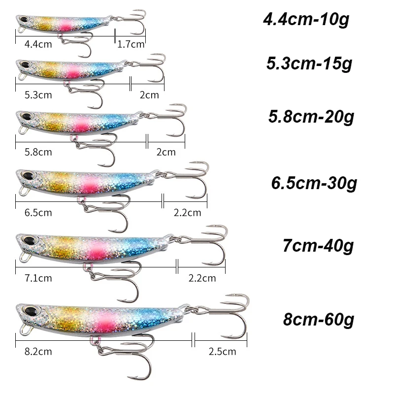 YUCONG 1PX Metal Jigs Spinning Lure 10g-60g Sea Fishing Bait Trolling Jigging Wobbler Laser Cover Drager lurre cebos fisching