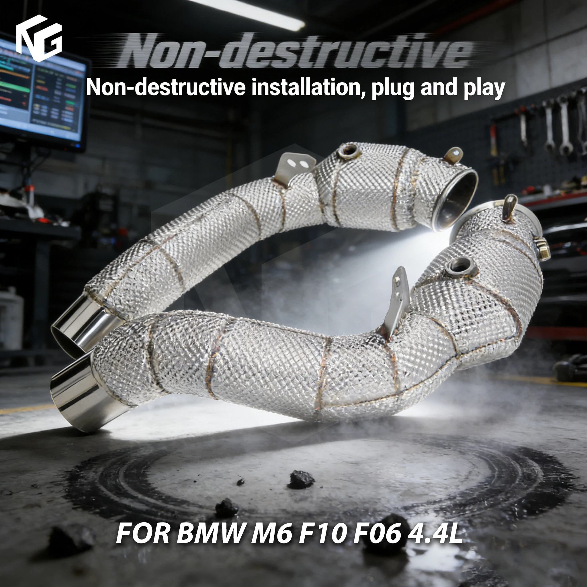 

Для BMW M5 M6 F10 F06 F12 F13 4,4L теплозащитный экран Система производительности ING Выхлопной коллектор Каталитическая водосточная труба