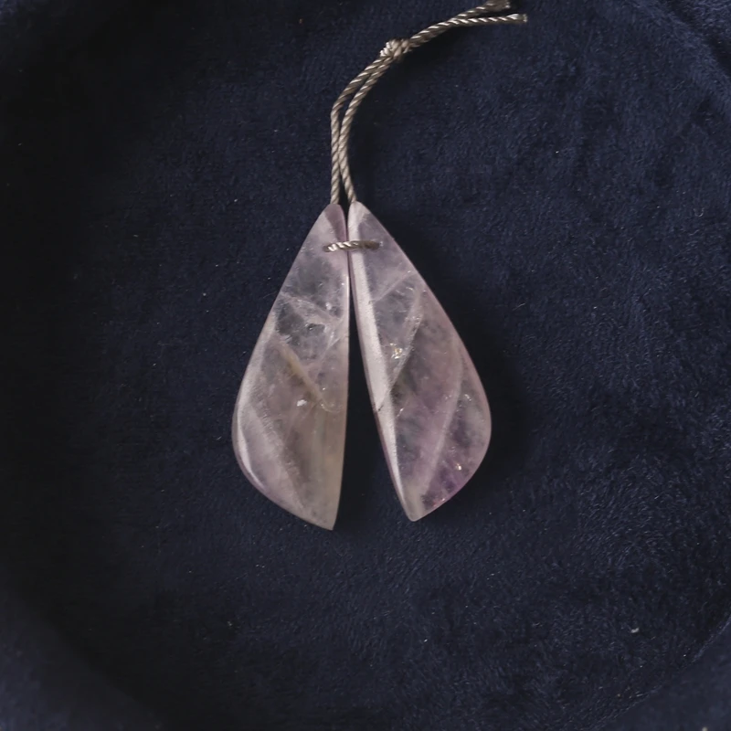 

B&F 31x11x4mm Amethyst Earrings Fashion Jewelry Beads 3.5g Lightweight Accessories Ideal Gift for Women