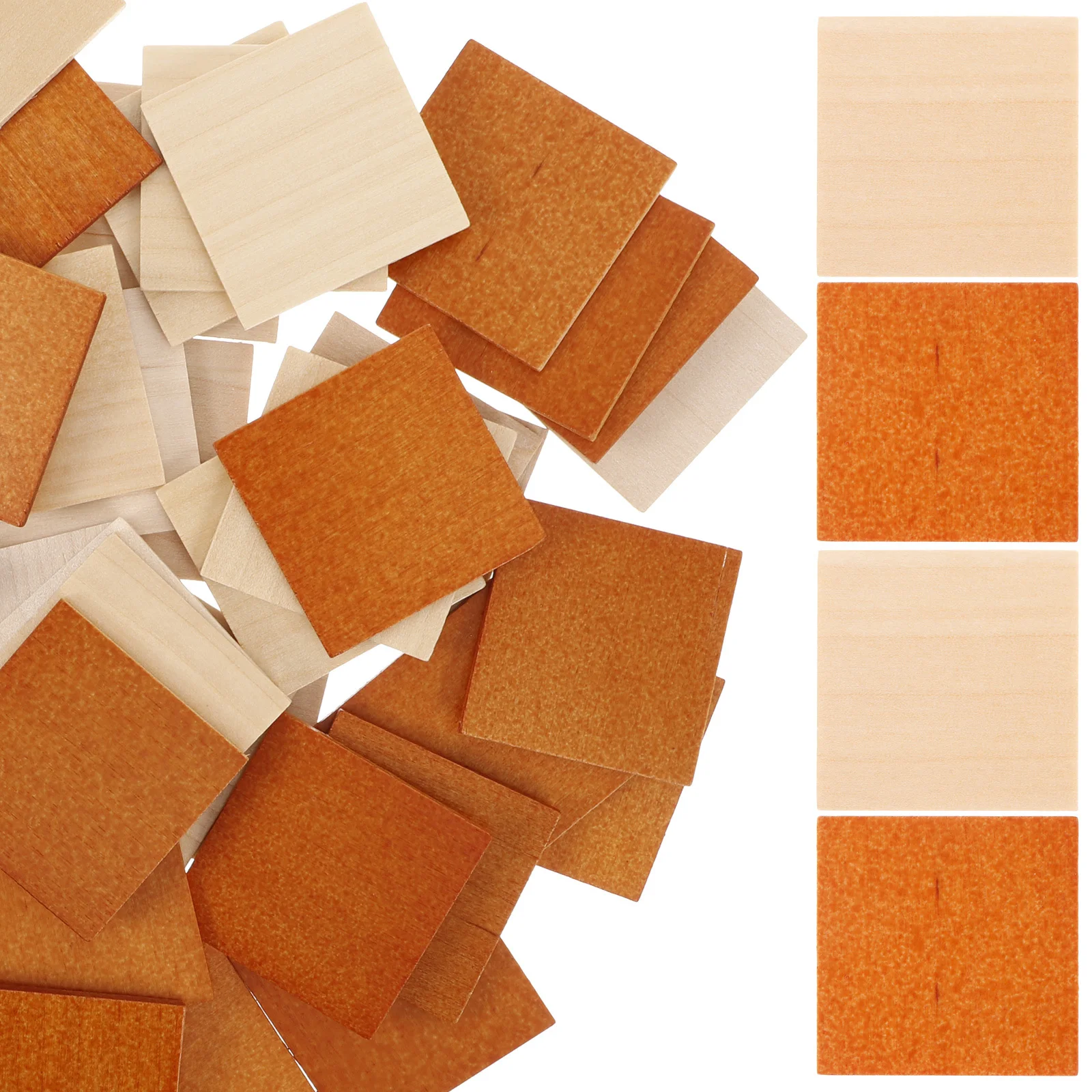 

48 Pcs Wooden Checkerboard Floor House Flooring for Dollhouse Model Tile Miniature Decoration Simulated