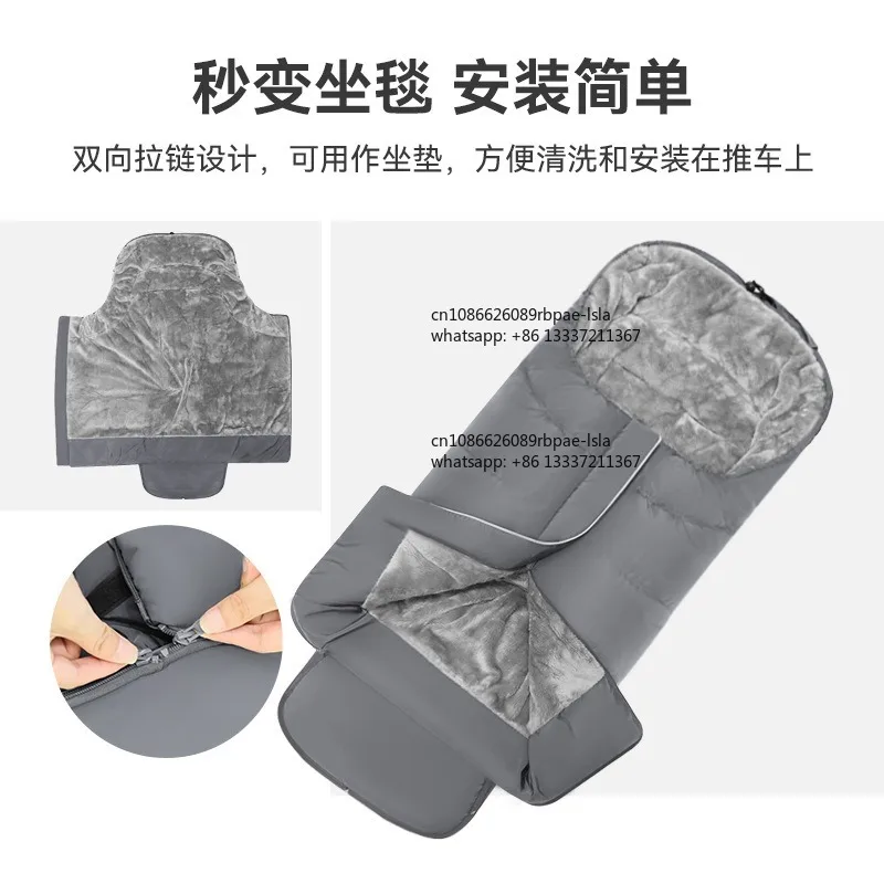 stroller sleeping bag foot cover autumn and winter thickened anti-kick hug quilt high landscape stroller universal warm f
