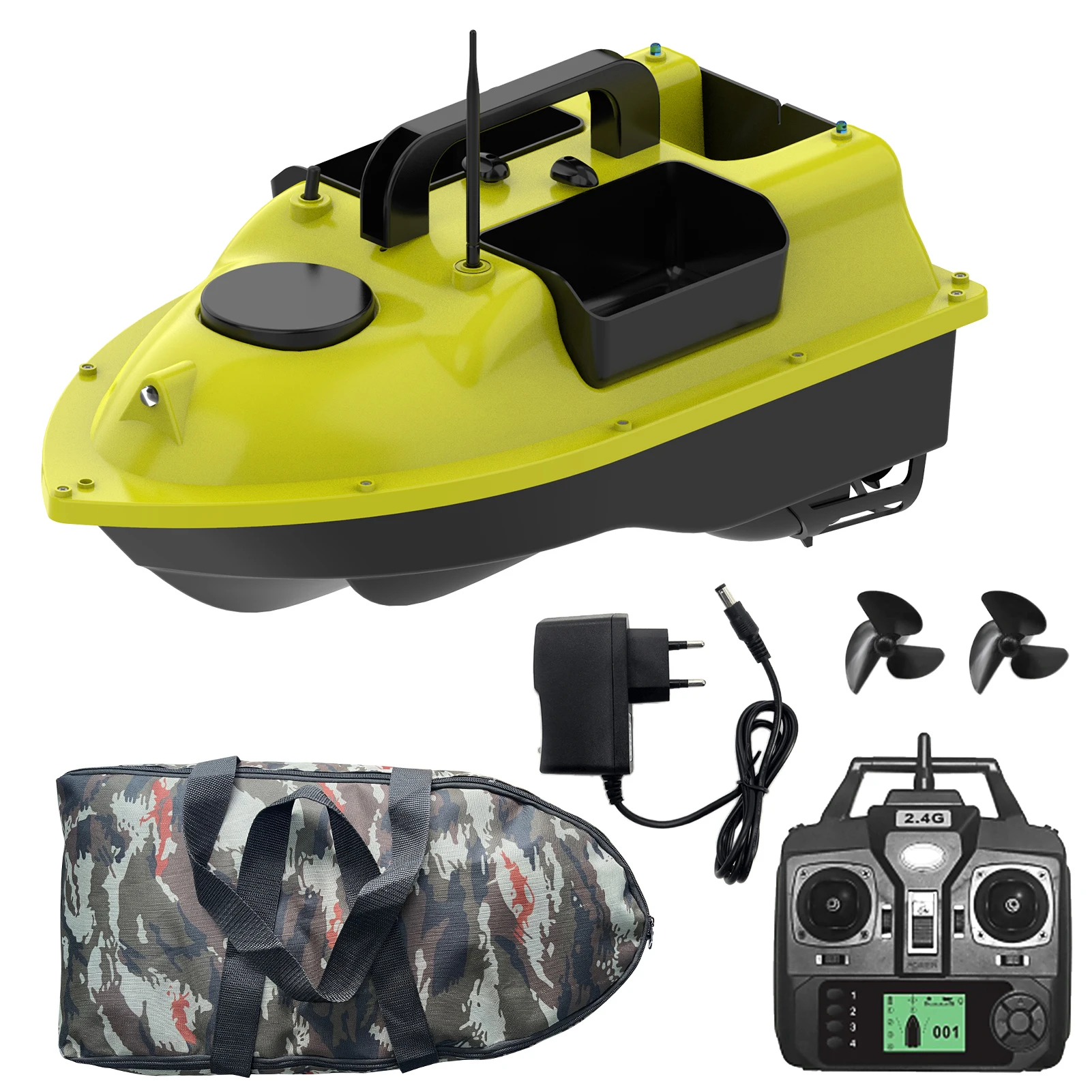 D18E GPS Fishing Bait Boat with 3 Bait Containers Automatic Bait Boat with 400-500M Remote Range 10000mAh