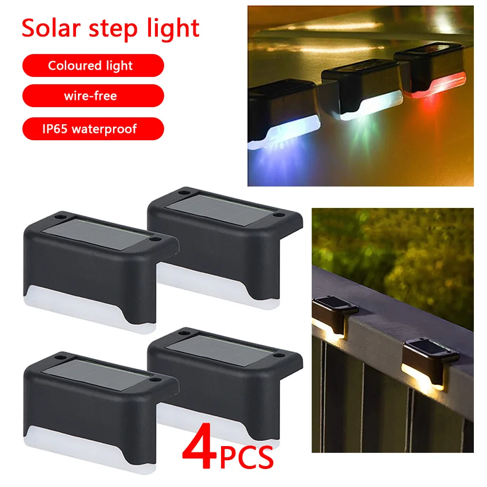 

Solar Step Lights Outdoor Waterproof LED Garden Lights Fence Layout Balustrade Staircase Decoration Steps Colorful Lights