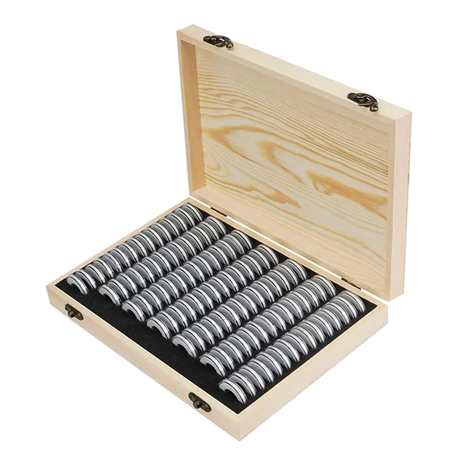 100 capsule con supporto per guarnizione in schiuma, scatola di legno, forniture per la raccolta