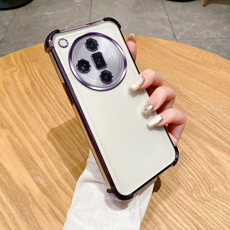 For Oppo Find X8 Pro Case OPPO Find X8 Cover PKB110 PKC130 Phone Case Soft Bumper Shockproof Protect Cover Clear electroplate