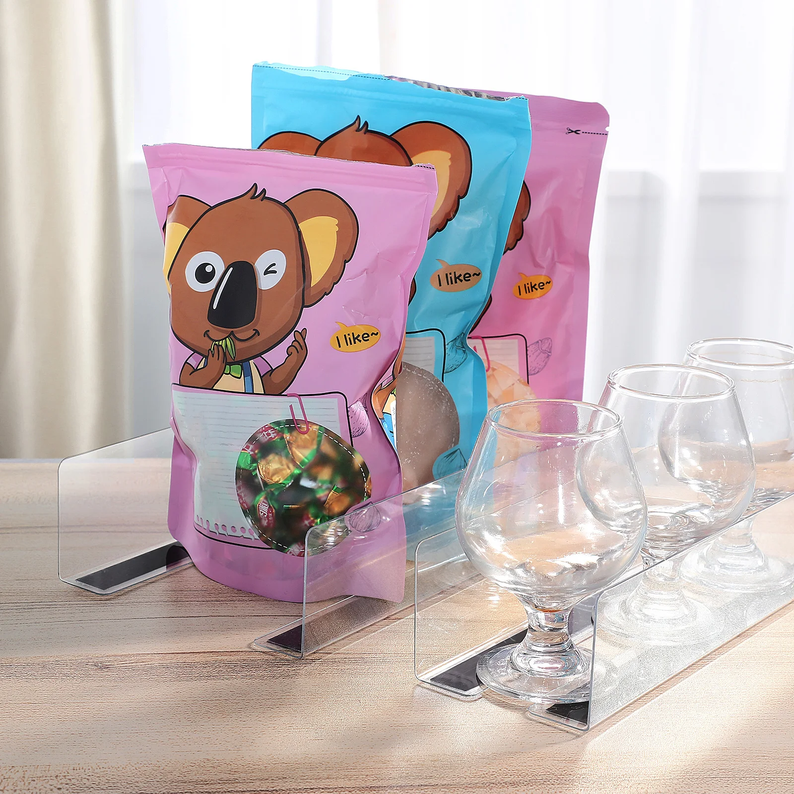 

10Pcs Transparent Shelf Divider PVC Commodity L Shape Separator for Storage Bins Closet Cabinet Retail Display Reusable