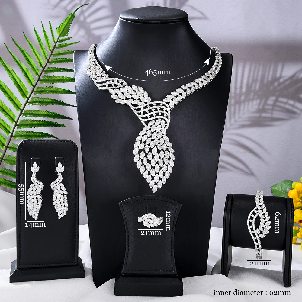 GODKI Famous Brand Luxury African/Indian Jewelry Sets For Women Wedding Party Zircon Crystal Dubai Bridal Jewelry Set Gift